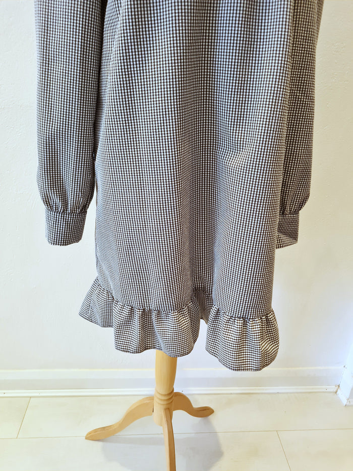 Nobody's Child Black/White Gingham Dress Size 12