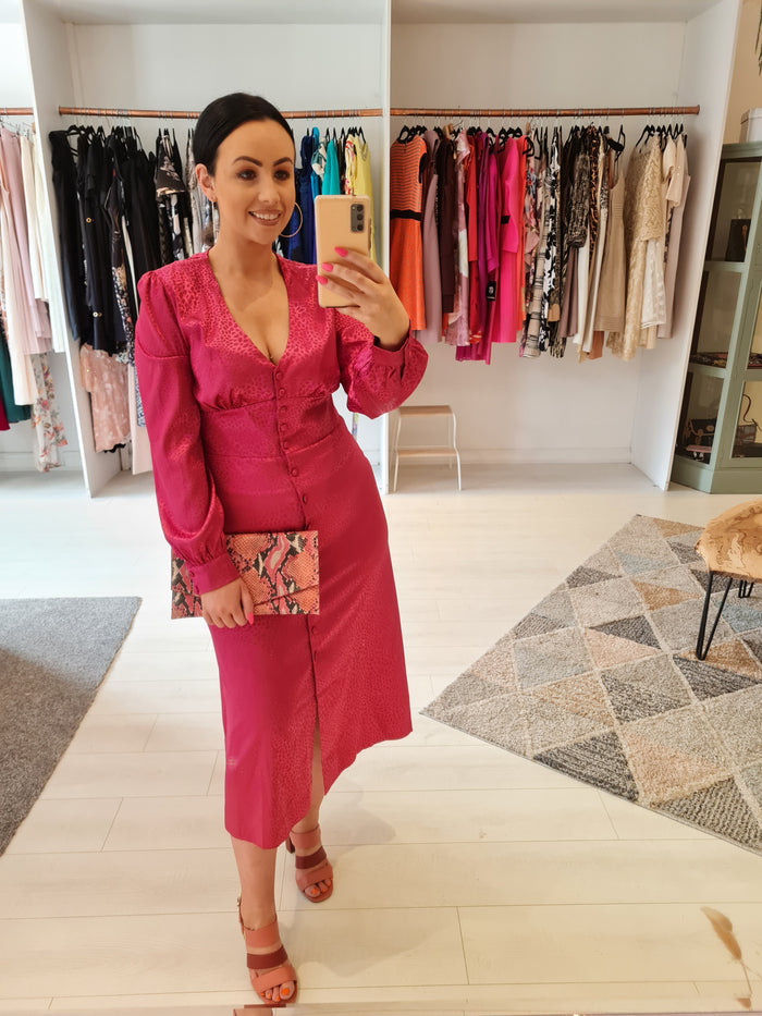 Nobody's Child Pink Midi Dress Size 12 (New)