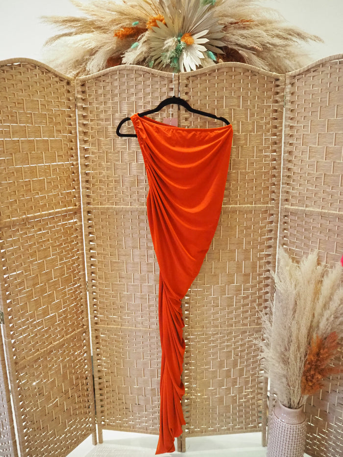 Norma Kamali Rust One shoulder Dress Size M