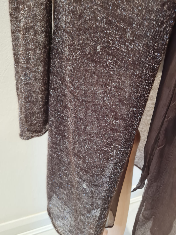 Nougat Brown lurex Cardigan S