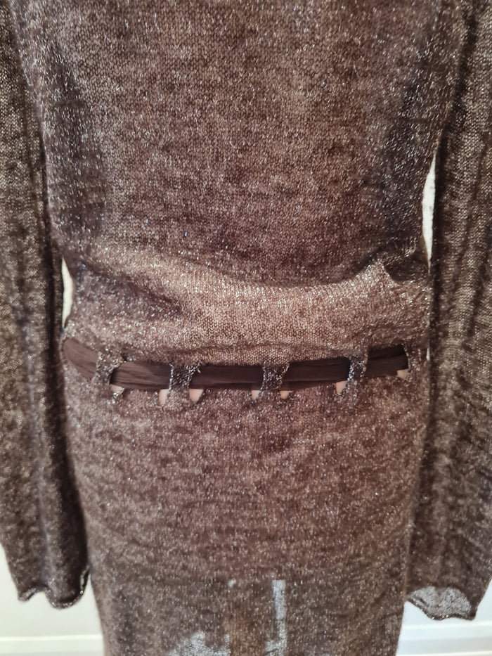 Nougat Brown lurex Cardigan S