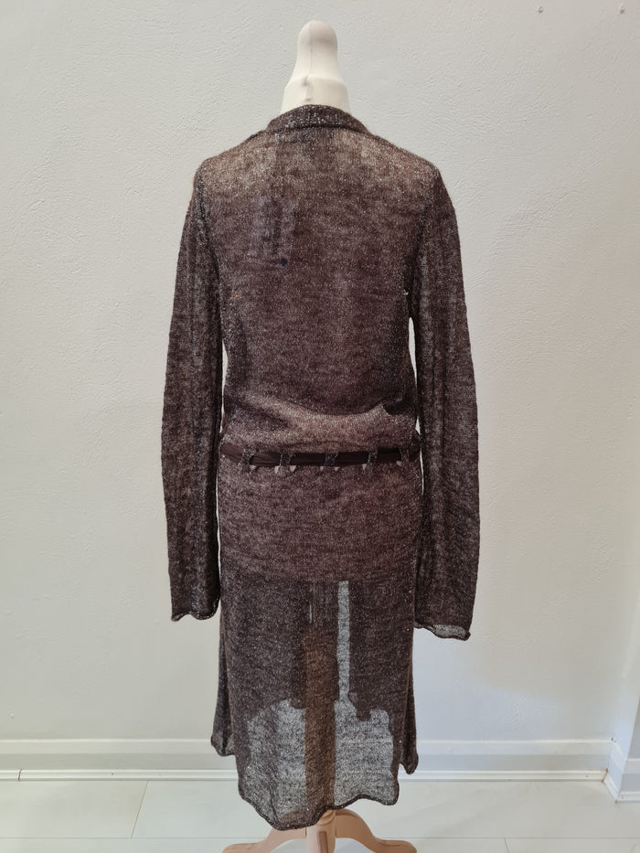 Nougat Brown lurex Cardigan S