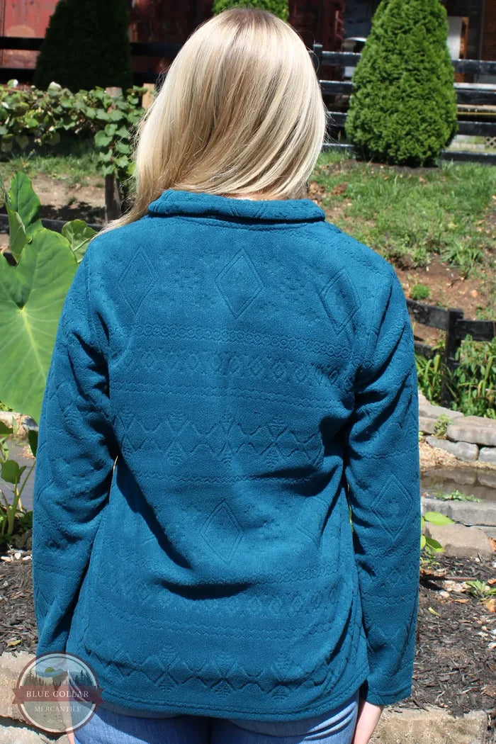 North River Apparel NRL2596 Ladies Mock Neck Fleece w/ Snap Placket Legion Blue Jamie-Lynn back