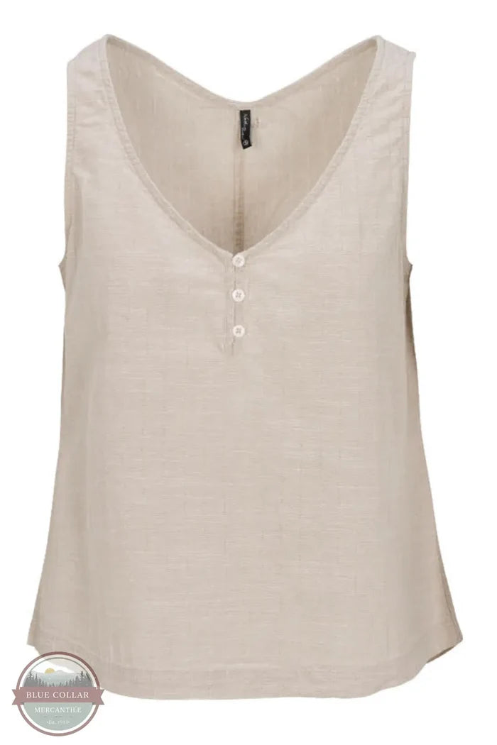 North River Apparel NRL5112-PLZTP Bimini Sleeveless Woven Henley Top Product only view