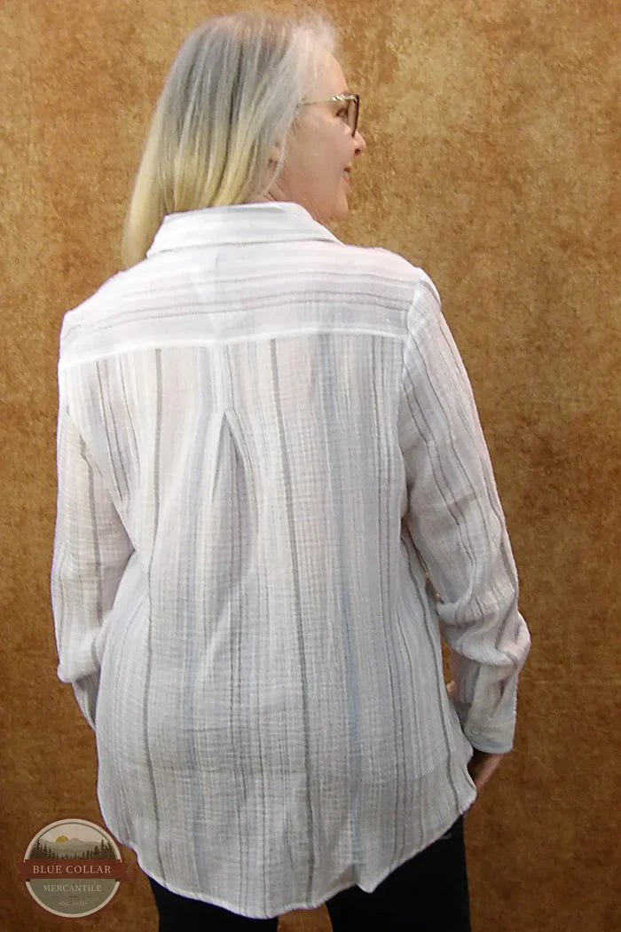 North River Apparel NRL6390 Thistle Long Sleeve Woven Pucker Shirt back view