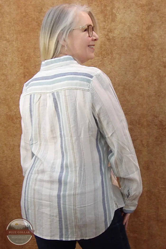 North River Apparel NRL6391 Abaco Woven Long Sleeve Button Down Shirt back view