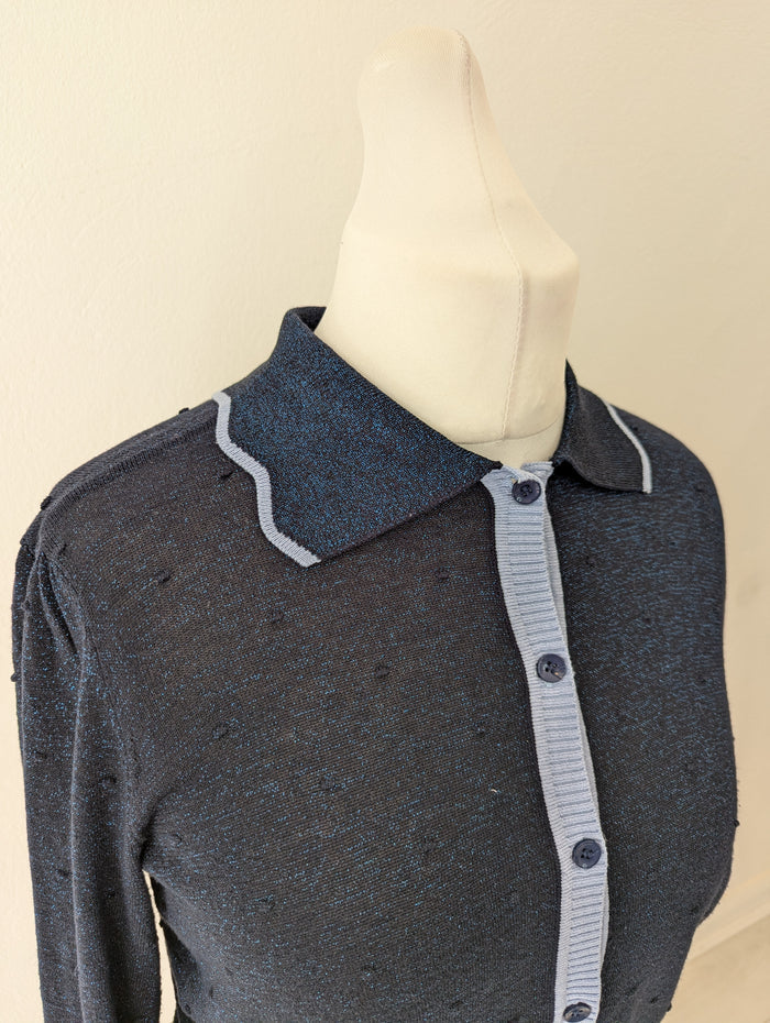 Numph Navy Lurex Cardigan M
