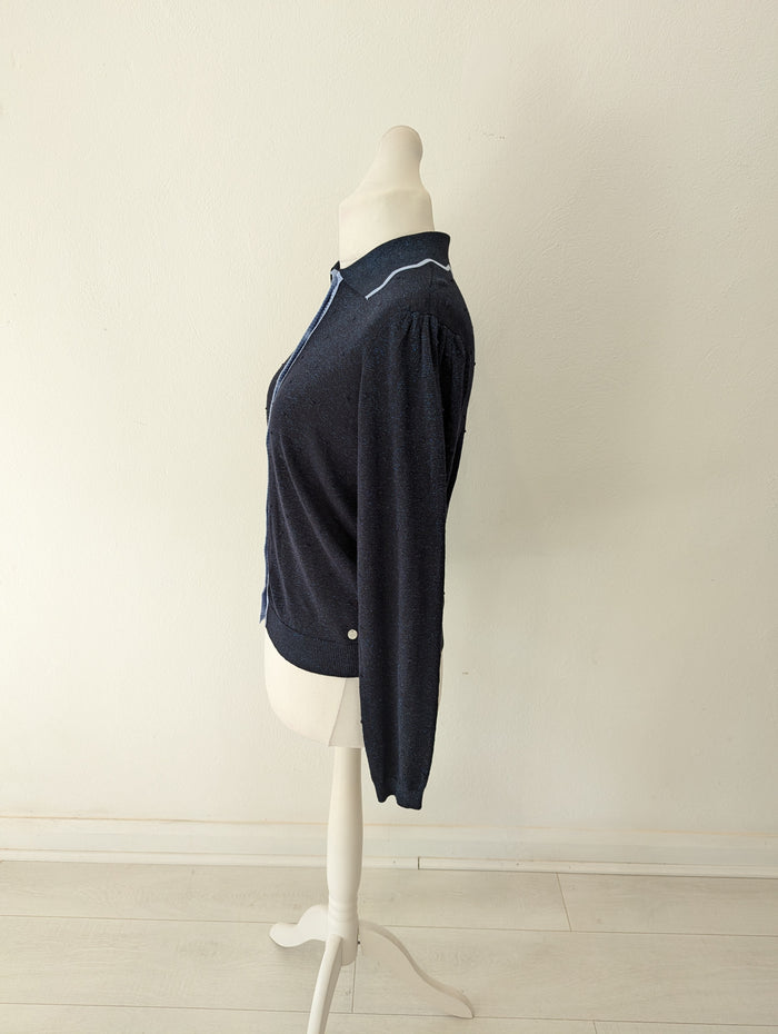 Numph Navy Lurex Cardigan M
