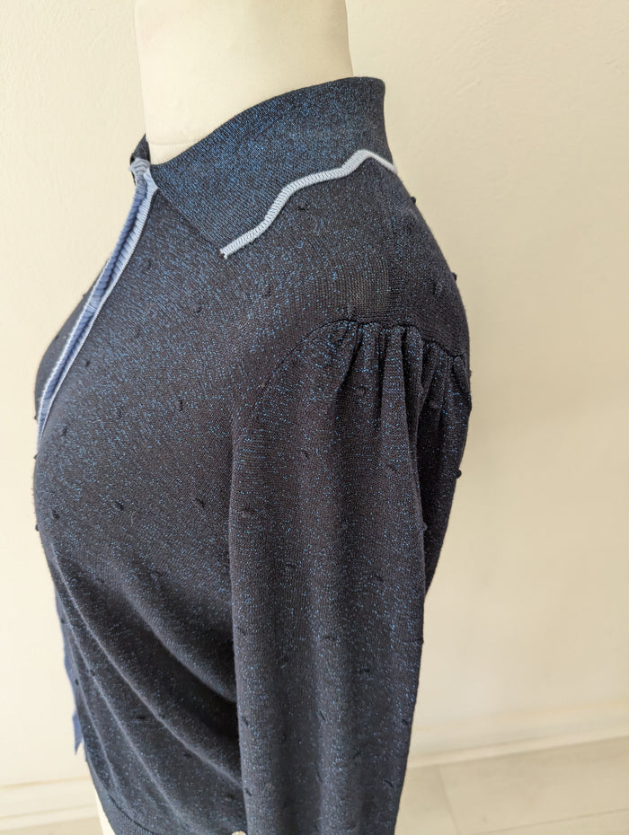 Numph Navy Lurex Cardigan M
