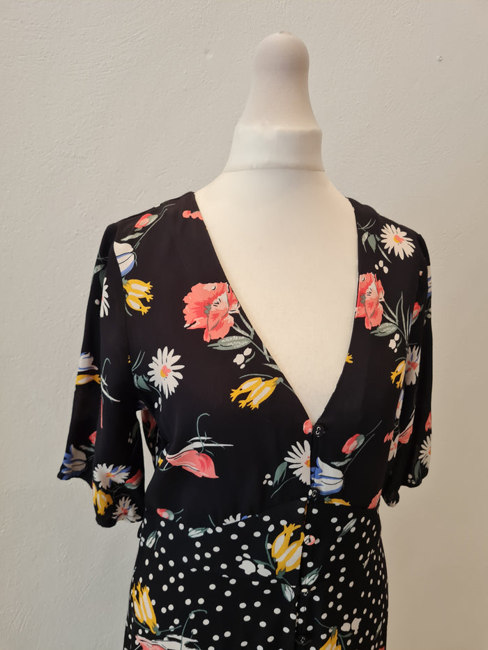Oasis Black floral maxi New RRP £55