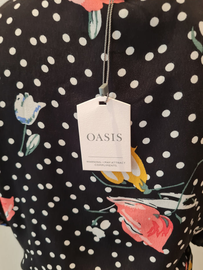 Oasis Black floral maxi New RRP £55