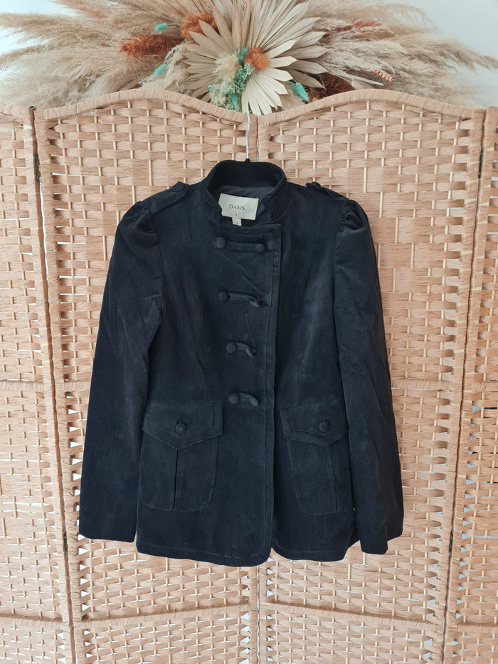 Oasis Black Military Jacket 10 NWT