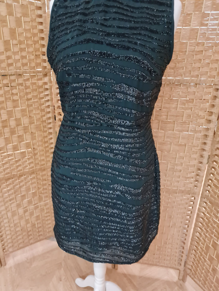 Oasis Green Sequin Dress 14 RRP £85