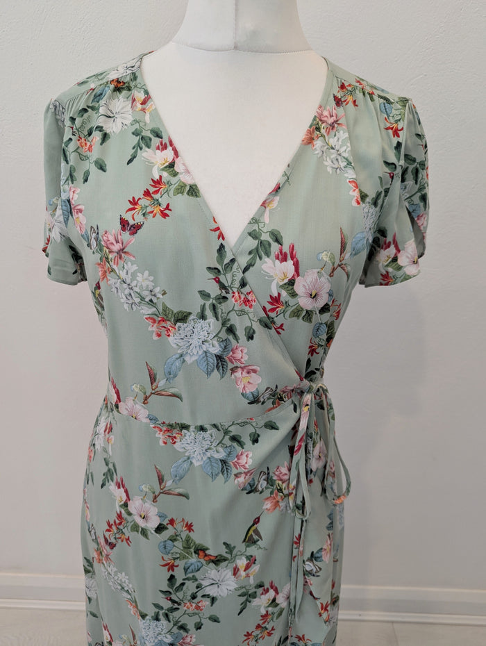 Oasis Mint Floral Wrap Dress 12
