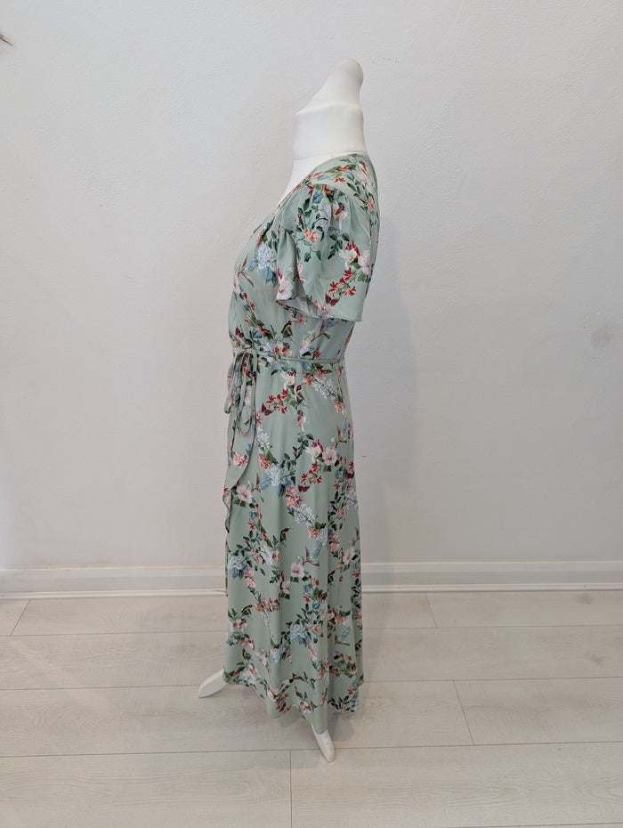 Oasis Mint Floral Wrap Dress 12