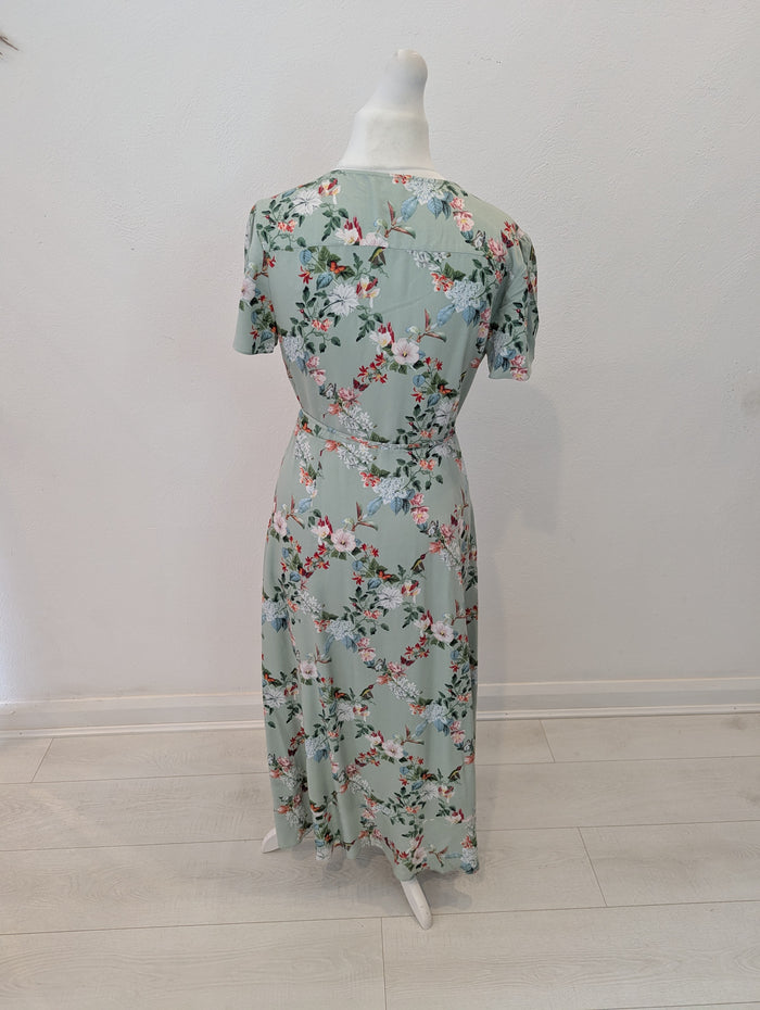 Oasis Mint Floral Wrap Dress 12