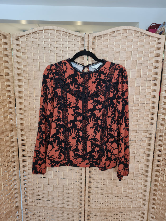 Oasis Rust floral top M