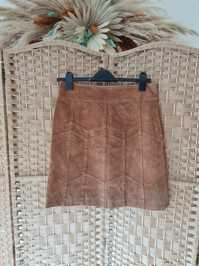 Oasis Tan Suede Skirt 10 New RRP £70