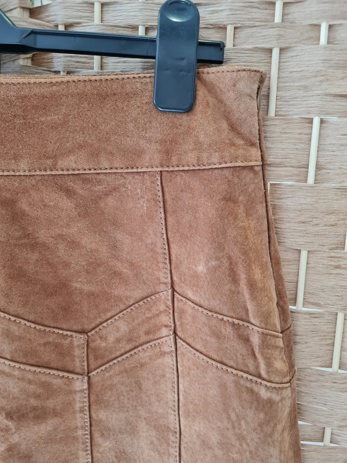 Oasis Tan Suede Skirt 10 New RRP £70
