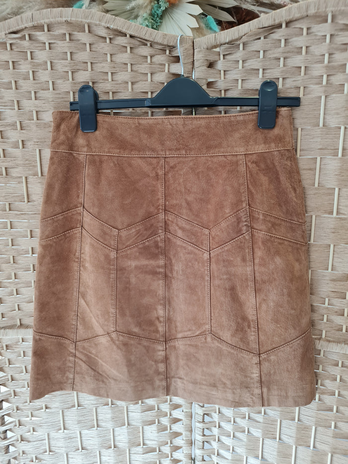 Oasis Tan Suede Skirt 10 New RRP £70