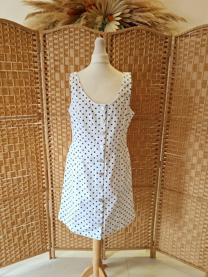Oasis white spot dress 14 NWT RRP £46