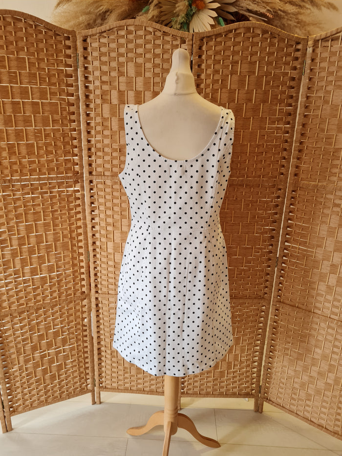 Oasis white spot dress 14 NWT RRP £46