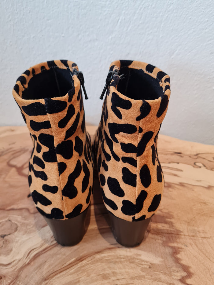 Office Animal Print Ankle Boot Size 4