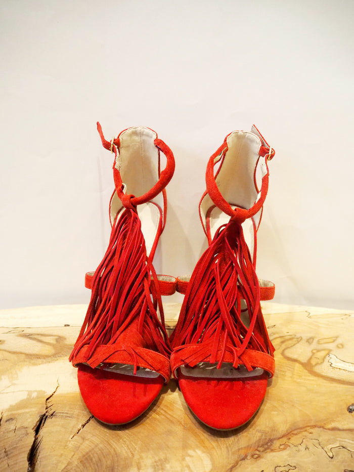 Office Red Suede Shoes 6