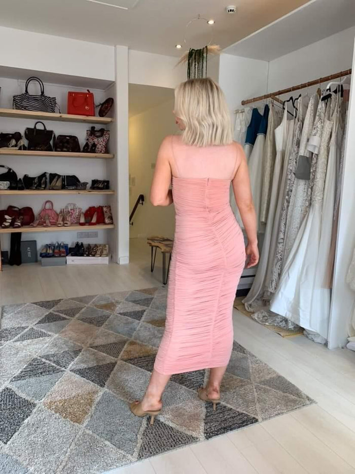 Oh Polly Blush Ruched Dress 10