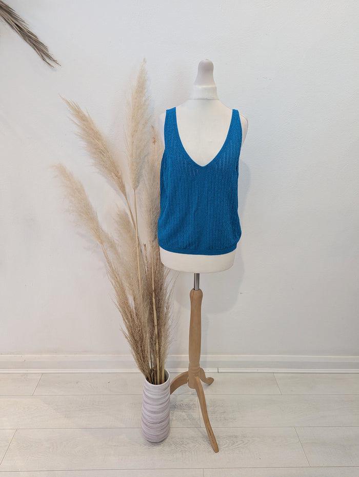 Oliver Bonas blue sparkle top 10 NWT RRP £45