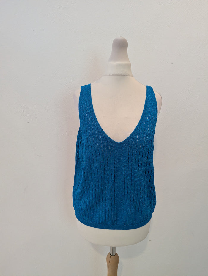Oliver Bonas blue sparkle top 10 NWT RRP £45