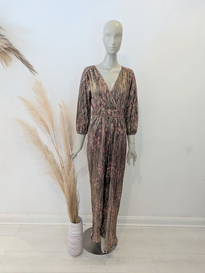 Oliver Bonas gold foil jumpsuit 8 NWT RRP £95