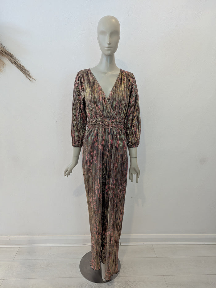 Oliver Bonas gold foil jumpsuit 8 NWT RRP £95