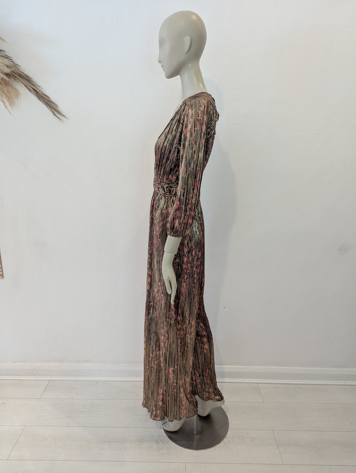 Oliver Bonas gold foil jumpsuit 8 NWT RRP £95