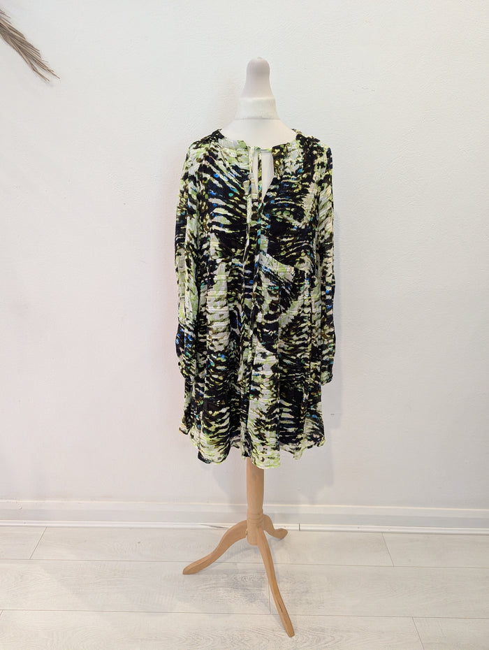 Oliver Bonas green smock dress 6 NWT RRP £78