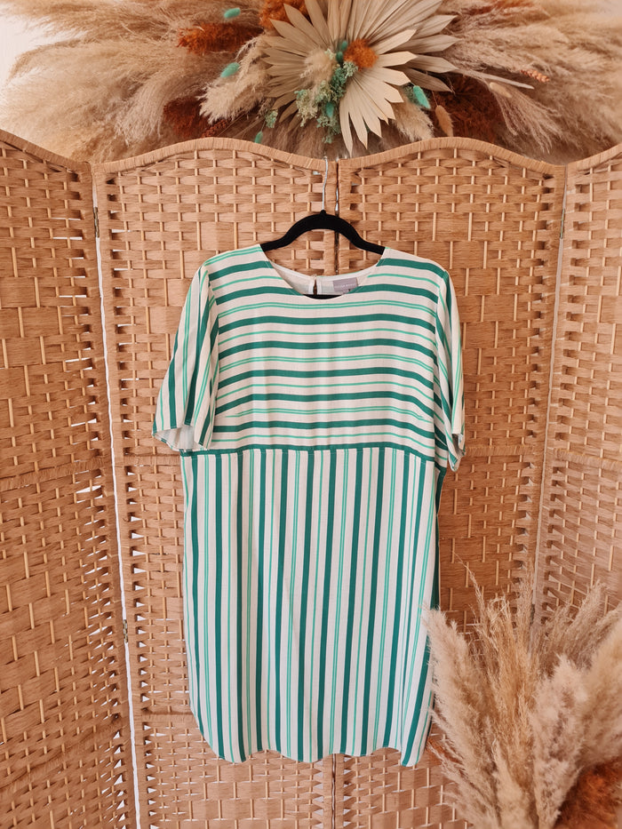 Oliver Bonas Green stripe dress Size 14