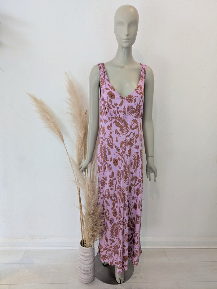 Oliver Bonas Pink Floral maxi 16 (small fitting)