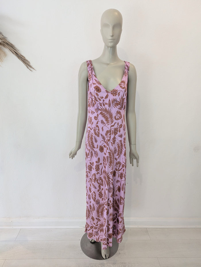Oliver Bonas Pink Floral maxi 16 (small fitting)