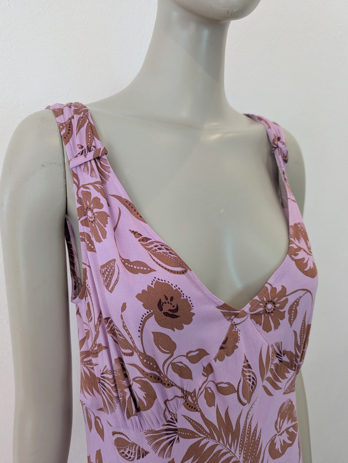 Oliver Bonas Pink Floral maxi 16 (small fitting)