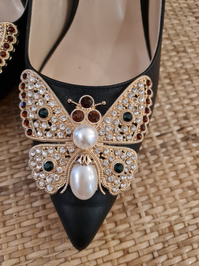O&M Black Butterfly Shoes 7