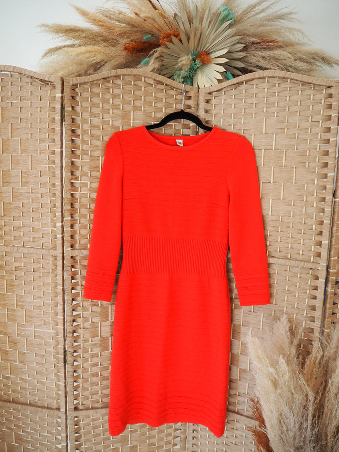 Orange Ribbed Knitted dress M