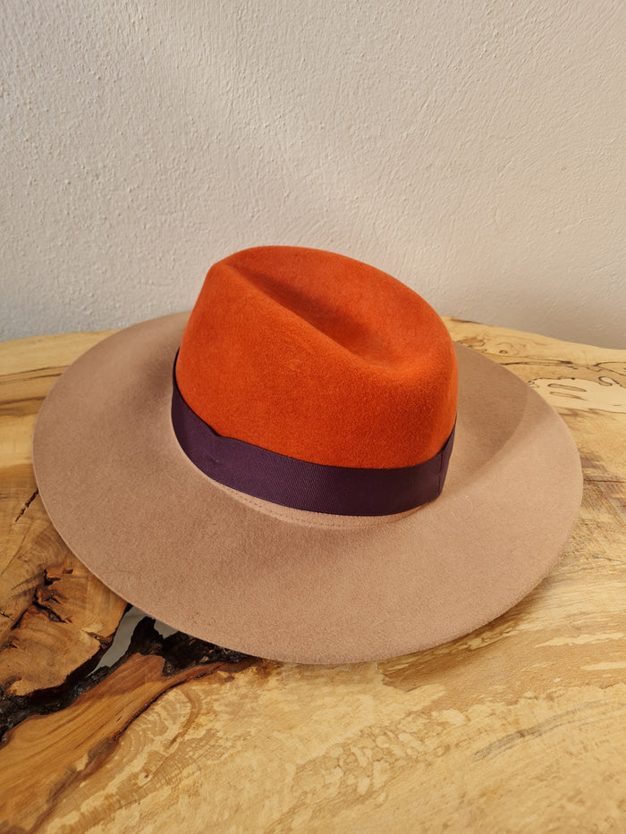 Orange/Tan Fedora