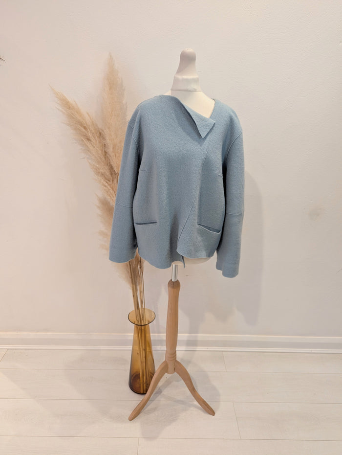 Oska Blue virgin Wool Sweater M