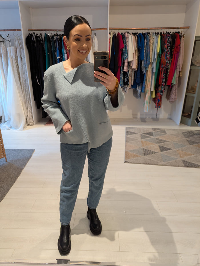 Oska Blue virgin Wool Sweater M