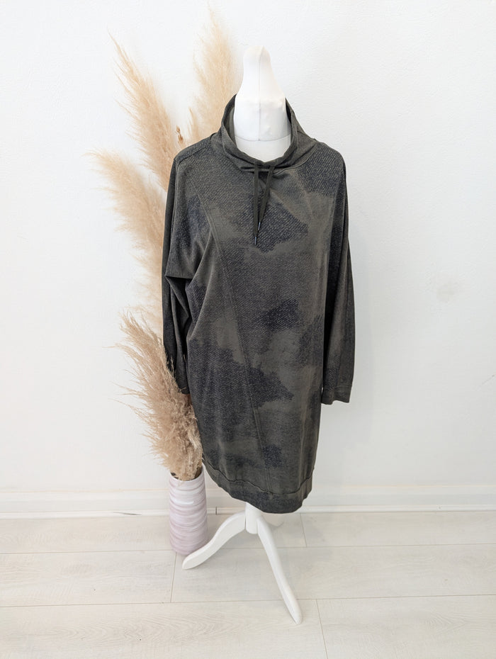 OSKA grey/ khaki pull neck dress 2