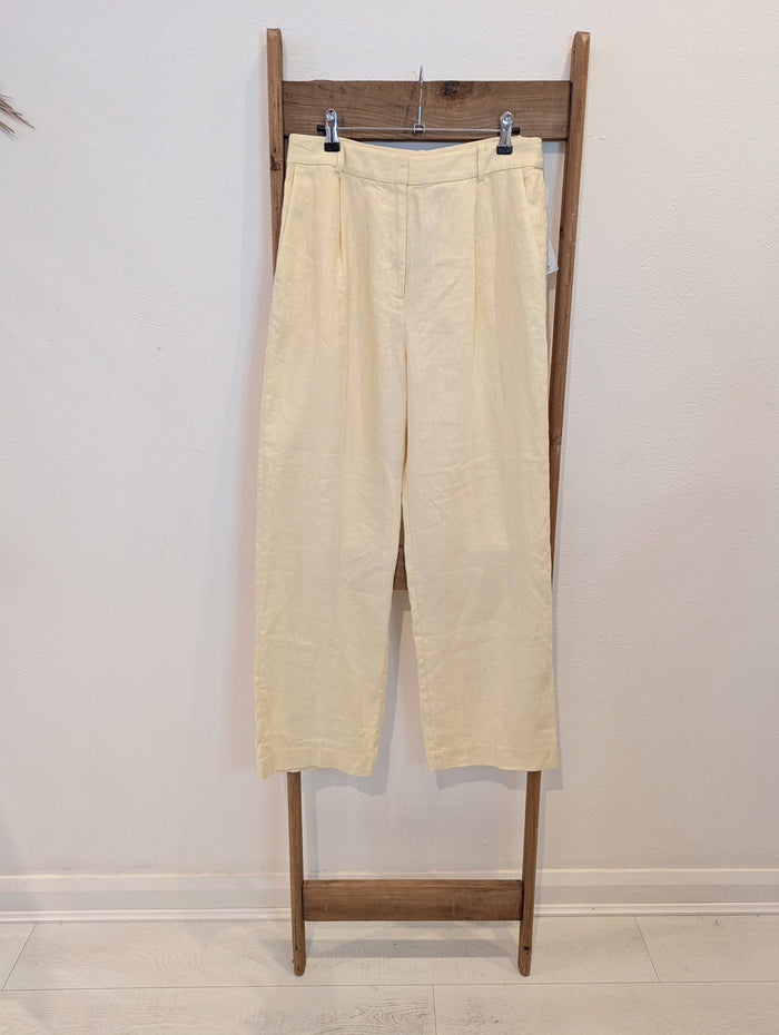 & Other Stories lemon linen trousers 10 NWT RRP £87