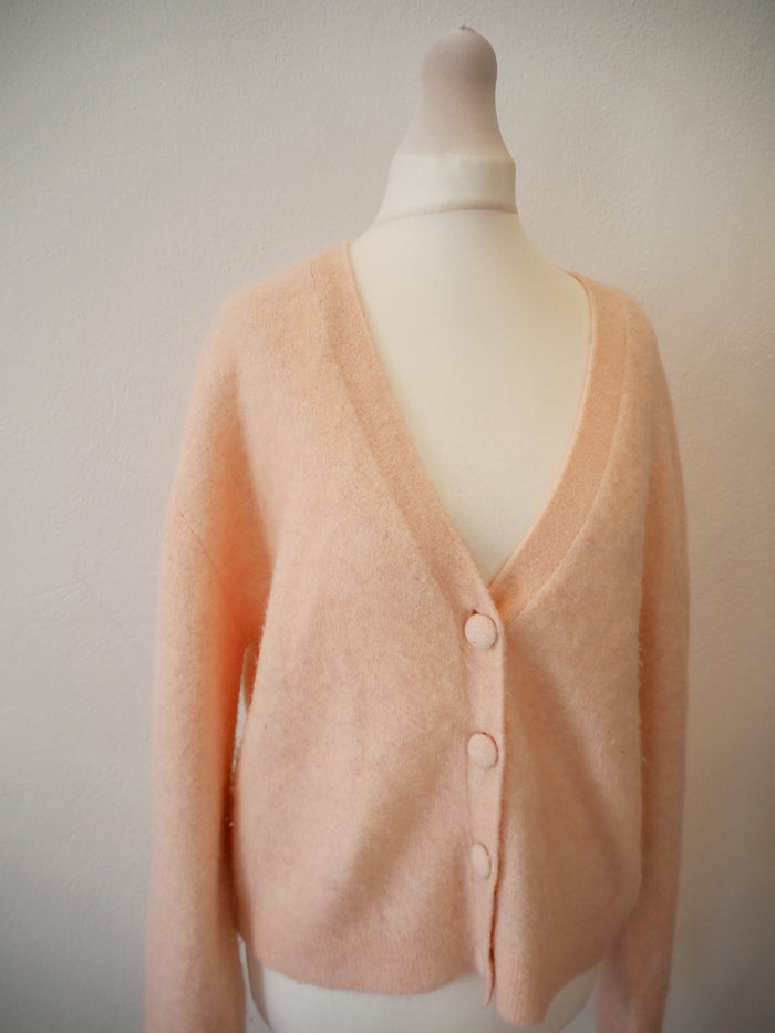 & Other Stories Pink fluffy cardigan L