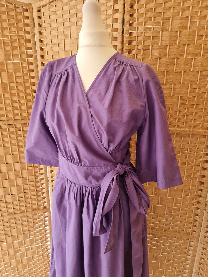 & Other Stories Purple Wrap Dress Size 36 NTW RRP £120