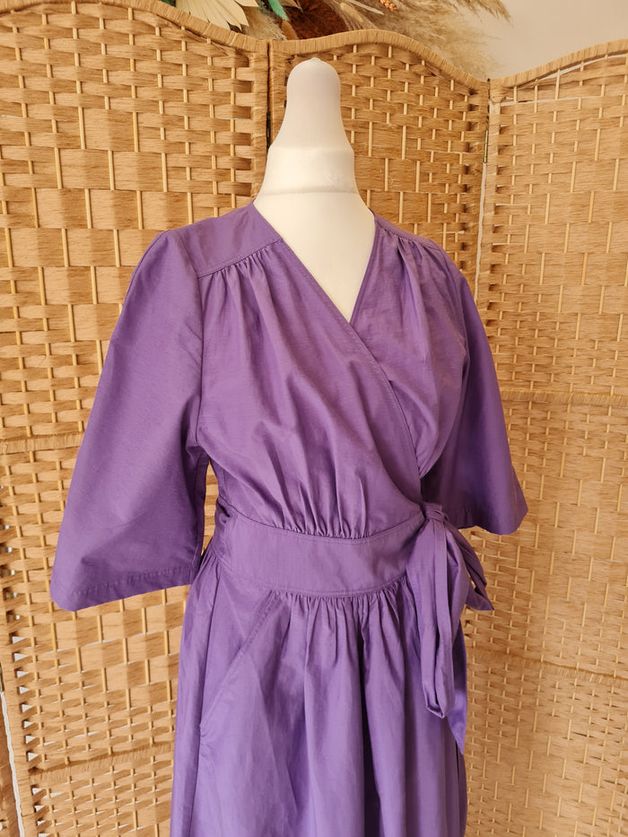 & Other Stories Purple Wrap Dress Size 36 NTW RRP £120