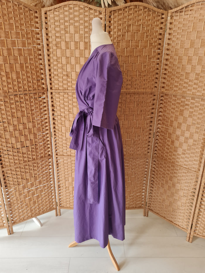 & Other Stories Purple Wrap Dress Size 36 NTW RRP £120